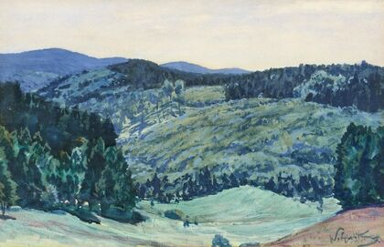 Landschaft mit Blick auf den großen Inselberg (1900)