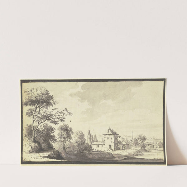 Landschaft mit Gebäuden am Wasser (1744) by Johann Ludwig Aberli