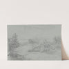 Landschaft mit Gebäuden und Ruinen, darunter der eines Amphitheaters by Ludwig Metz