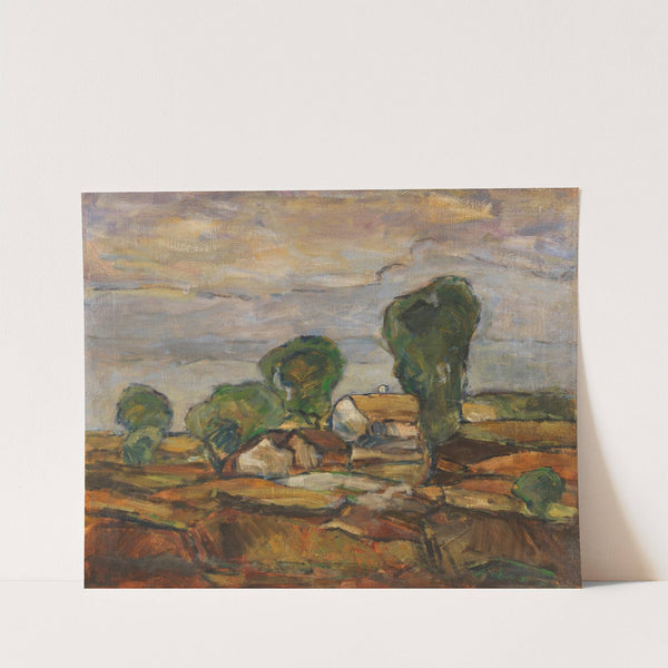 Landschaft mit Häusern und Bäumen (1905) by Adolf Hölzel