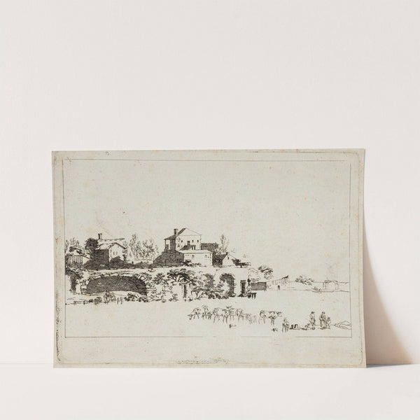 Landschaft mit Hütten by Johann Christian Brand