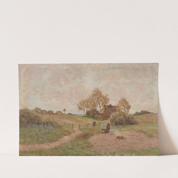 Landschaft mit Kartoffelfeuer by Paul Müller-Kaempff
