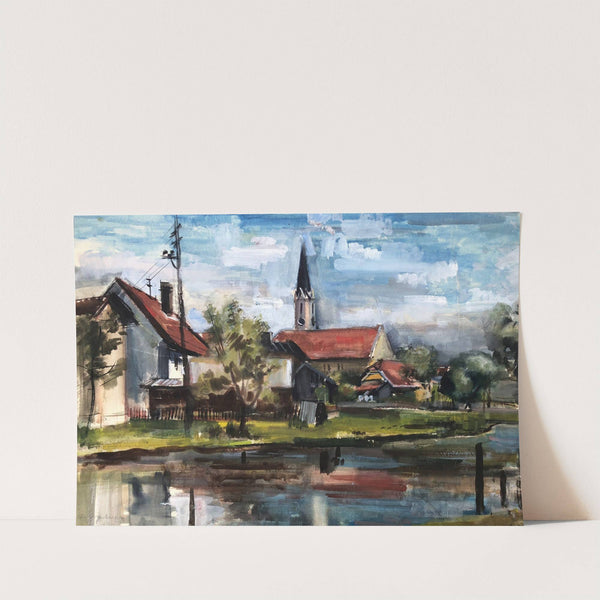 Landschaft mit Kirche by Otto Geigenberger