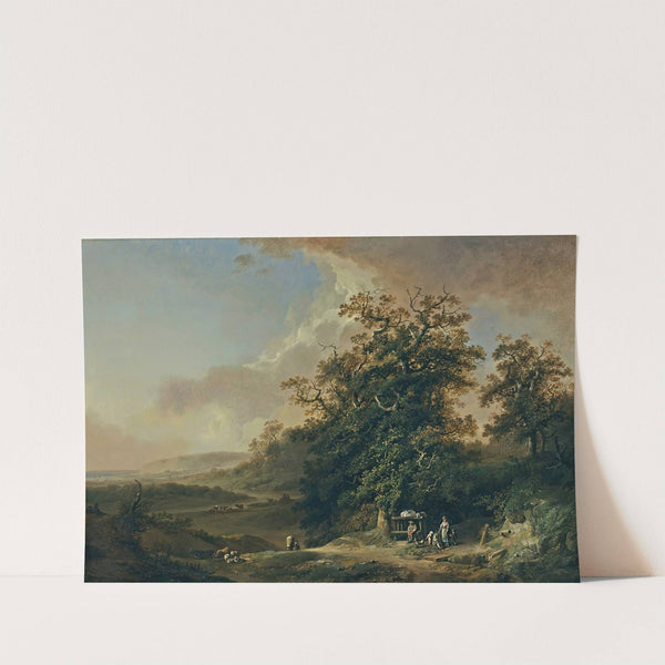 Landschaft Mit Reisenden An Einem Flussufer by Johann Heinrich Wüest