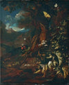 Landschaft mit Reptilien und Insekten