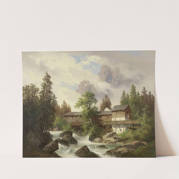 Landschaft mit Sägemühle by Carl Hasch