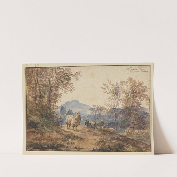Landschaft mit Schafen und Ziegen (1671) by Jacob van der Does