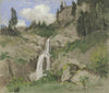 Landschaft mit Wasserfall (Dekoration zu einem Puppentheater)