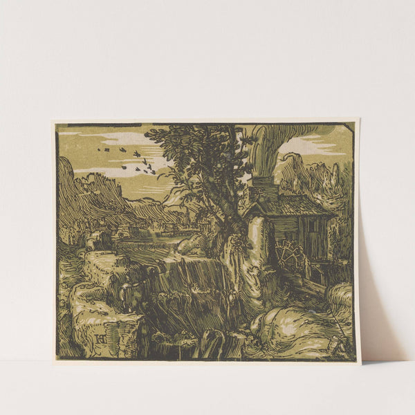 Landschaft Mit Wasserfall by Hendrick Goltzius
