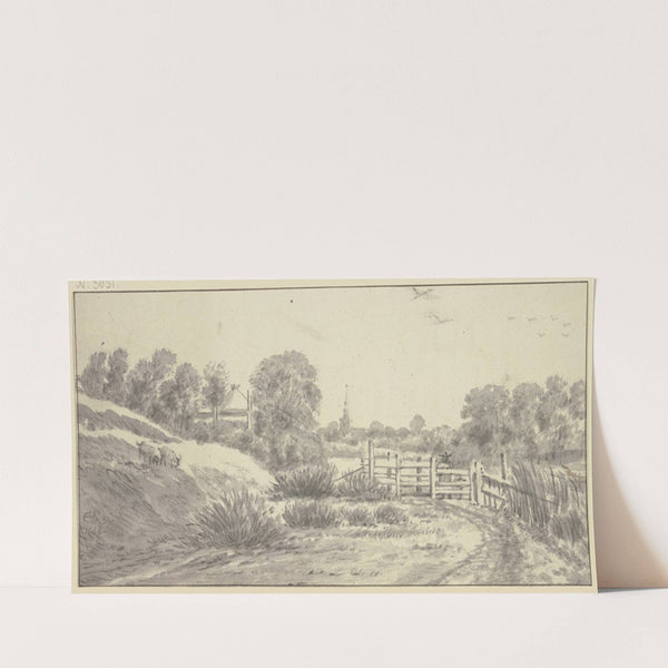 Landschaft mit Zaun, Hirte mit Hund, links zwei Ziegen (1666) by Cornelis Saftleven