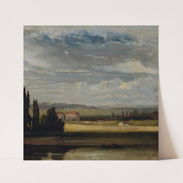 Landschaftsblick mit hohem Wolkenhimmel (1828) by Johan Christian Dahl