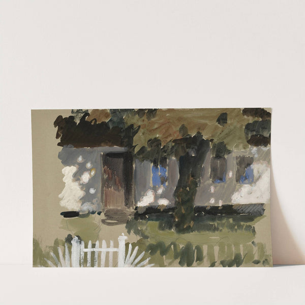 Landschaftsstudie Haus mit Garten und Baum (1895) by Otto Eckmann