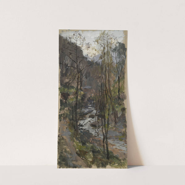 Landschaftsstudie mit Bach und Bergen (1895) by Otto Eckmann