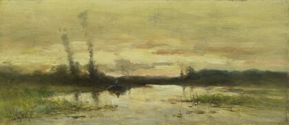 Landschap aan de vaart bij Hilversum