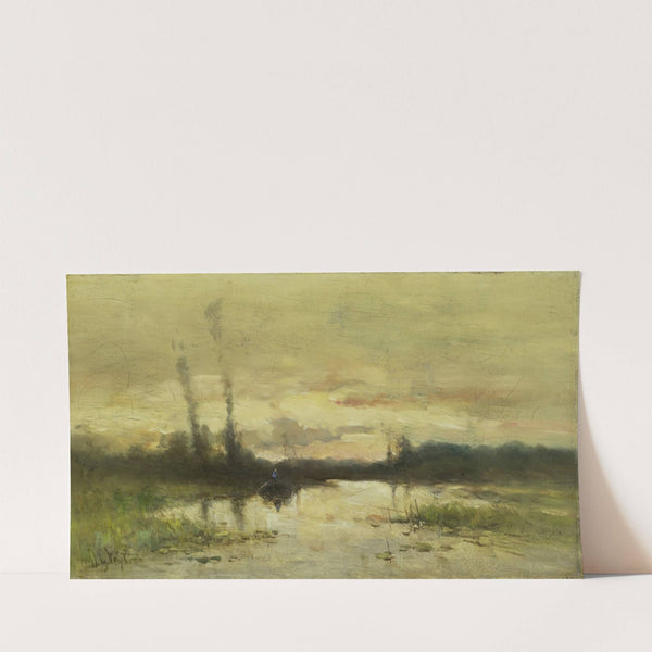 Landschap aan de vaart bij Hilversum (1880 - 1915) by Johannes Gijsbert Vogel