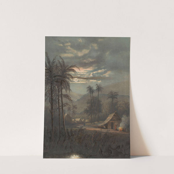 Landschap bij maanlicht in de omgeving van Sumedang (1869) by Johan Conrad Greive