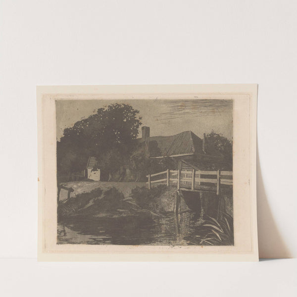 Landschap met boerderij, brug en sloot (1905) by Johannes Josephus Aarts