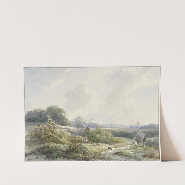 Landschap met boerderij en vee by Willem Roelofs