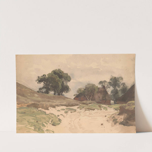 Landschap met boerderij by Julius Jacobus van de Sande Bakhuyzen