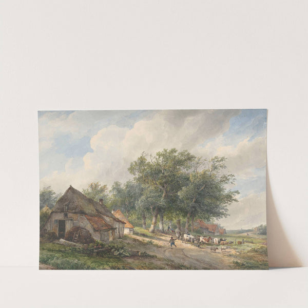Landschap met boerderijen en vee by Wijnand Nuijen