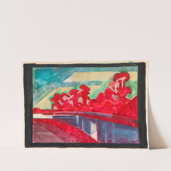 Landschap met bomen langs een vaart by Reijer Stolk