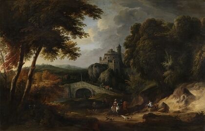 Landschap met brug
