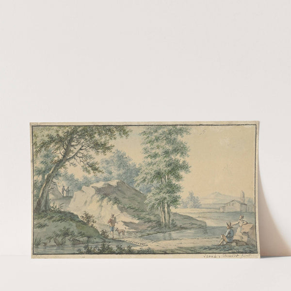 Landschap met bruggetje (1750 - 1818) by Izaak Schmidt