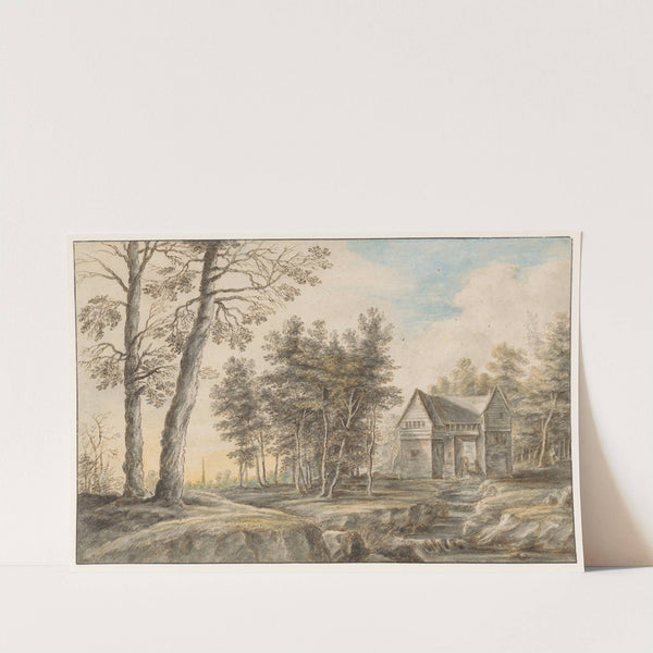 Landschap met een watermolen by Lucas van Uden