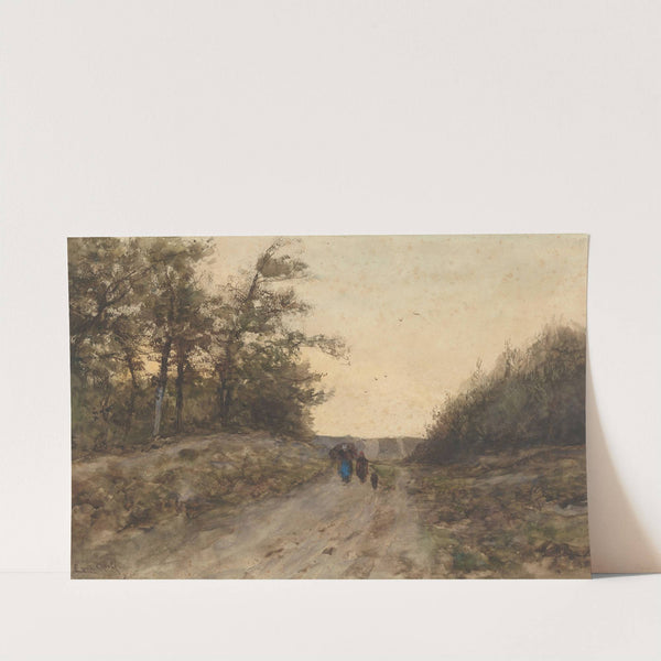 Landschap met figuren op een landweg (1874 - 1918) by Louis Apol