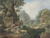 Landschap met herders bij een waterplaats