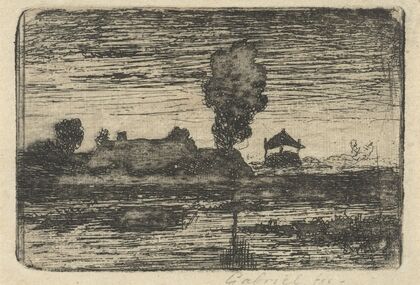 Landschap met hooiberg