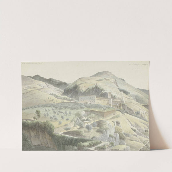 Landschap met klooster bij Subiaco (1778 - 1847) by Josephus Augustus Knip