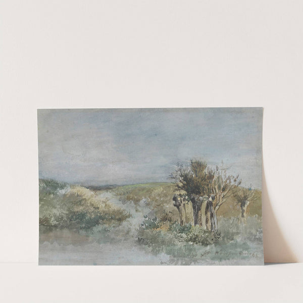 Landschap met knotwilgen langs een sloot (1834 - 1903) by Johan Hendrik Weissenbruch