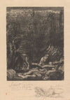 Landschap met leeuw en de heilige Hieronymus met boek