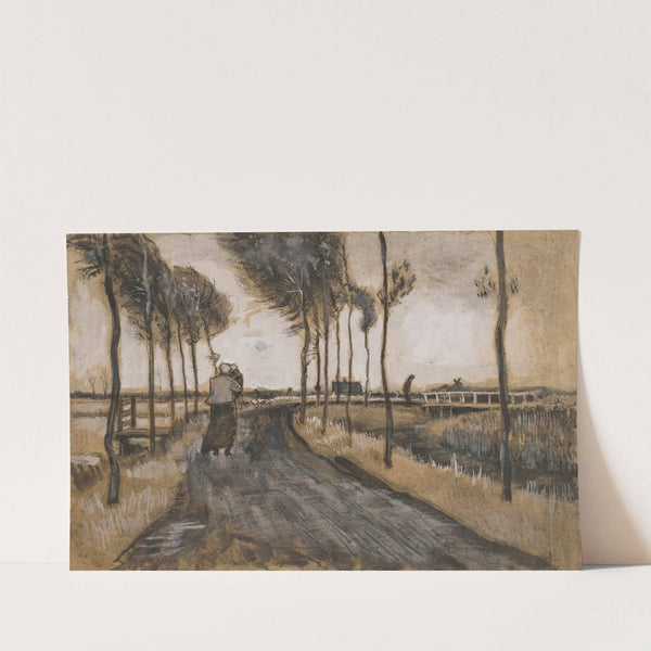 Landschap met Lopende Vrouw (1883) by Vincent van Gogh