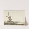 Landschap met poldermolen by Jacob van Strij