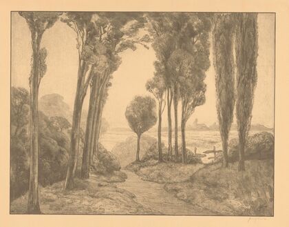 Landschap met populieren en cipressen (1918)