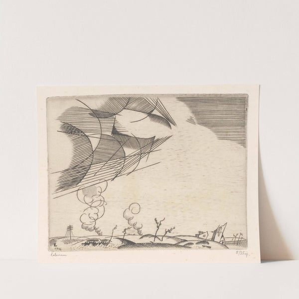 Landschap met rookpluimen by Jean-Émile Laboureur