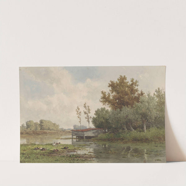 Landschap met water en eenden by Willem Roelofs