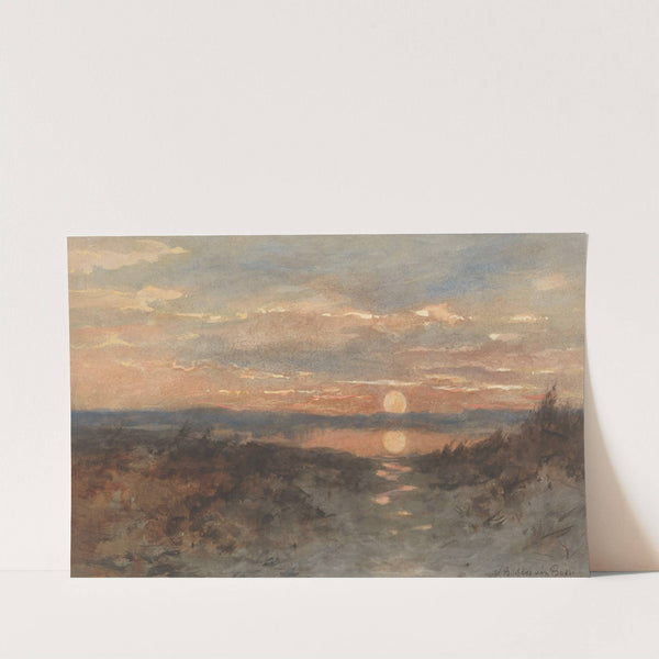 Landschap met zonsondergang by Maria Bilders-van Bosse