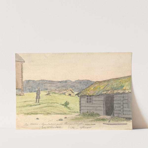 Landskab med bondegårde by Martinus Rørbye