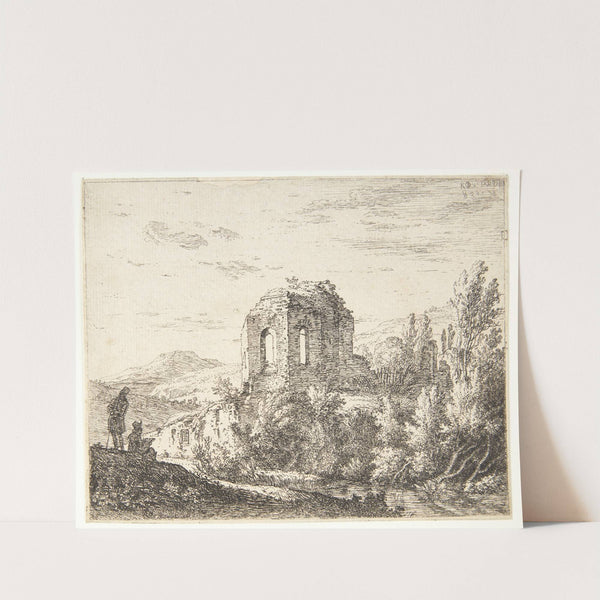 Landskab med tempelruiner by Karel Dujardin