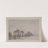 Landskab med træer ved et vand by Hans Anton Thiele