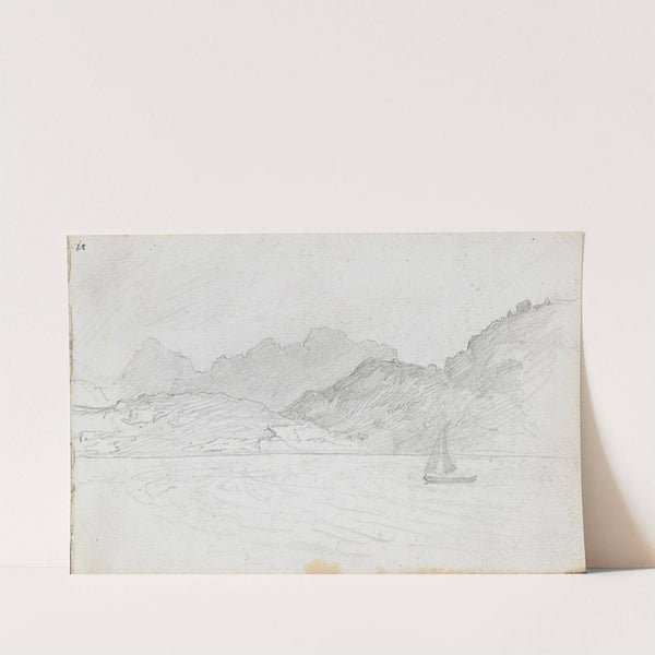 Landskap med båt by Hans Gude