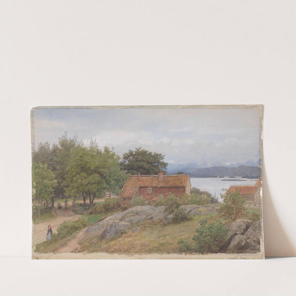 Landskap med bondegård ved Molde by Hans Gude