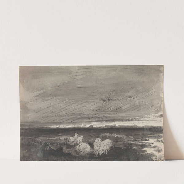 Landskap med sauer by Christian Skredsvig