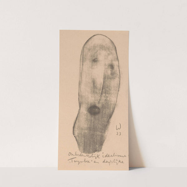 Langwerpig geabstraheerd gezicht met open mond (1923) by Erich Wichmann