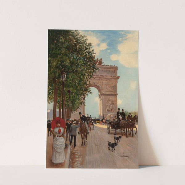 L'Arc de Triomphe, Champs-Elysées by Jean Béraud