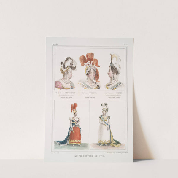 L'archi-duchesse Léopoldine, 1-e Impératrice du Brésil, femme de D. Pèdro; La reine Carlota, mère de D. Pèdro by Jean Baptiste Debret