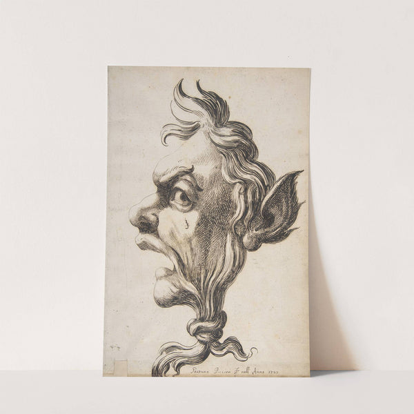 Large Grotesque Head Being Strangled by its Own Hair (1727) by Gaetano Piccini